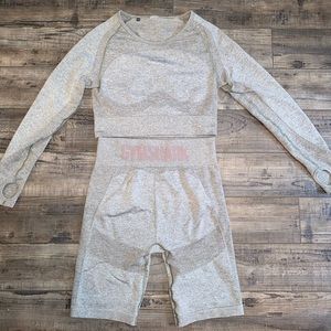 Gymshark bike shorts and crop top set